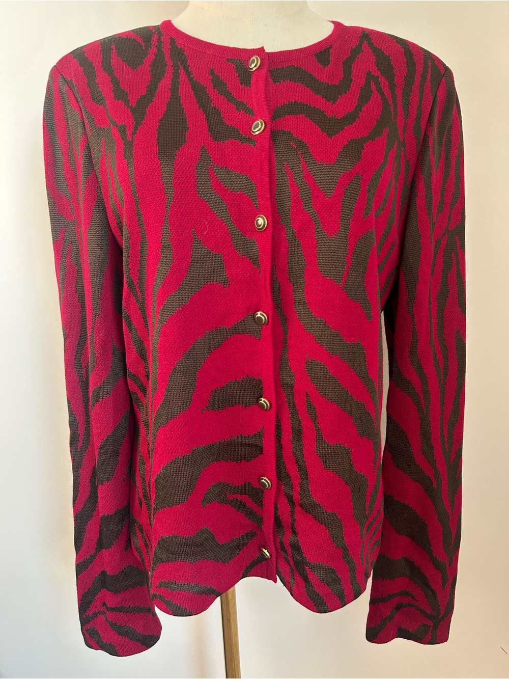 VTG ST. JOHN Zebra Print Cardigan